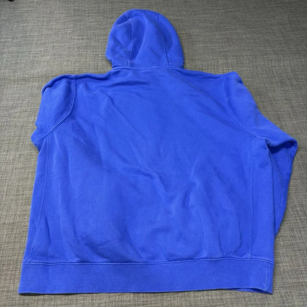 Nike Hoodie Mens XL Blue Club Fleece Pullover Small Swoosh Logo Sweatshirt